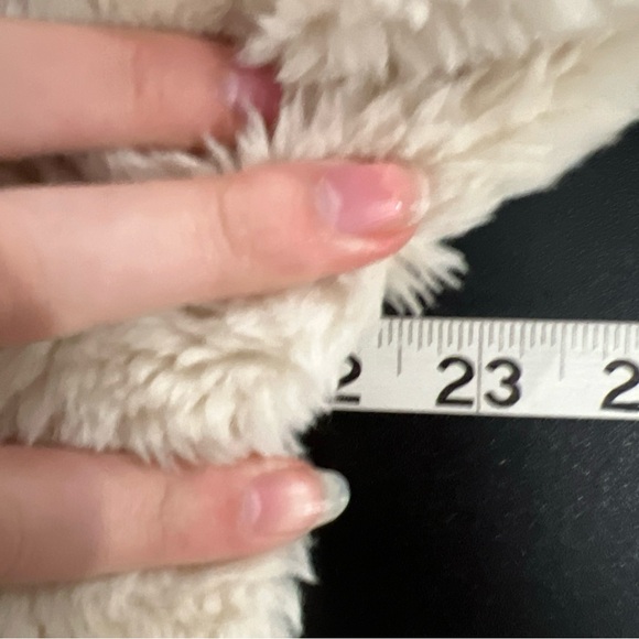 Faux Fur Coat Ivory & Gray Womens XL Vintage - Picture 9 of 14